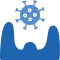 Blue tooth icon with sparkles symbolizing dental cleanliness or hygiene.