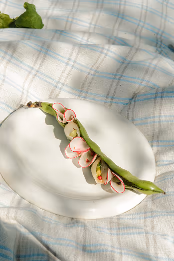Amuse bouche petit pois radis beurre