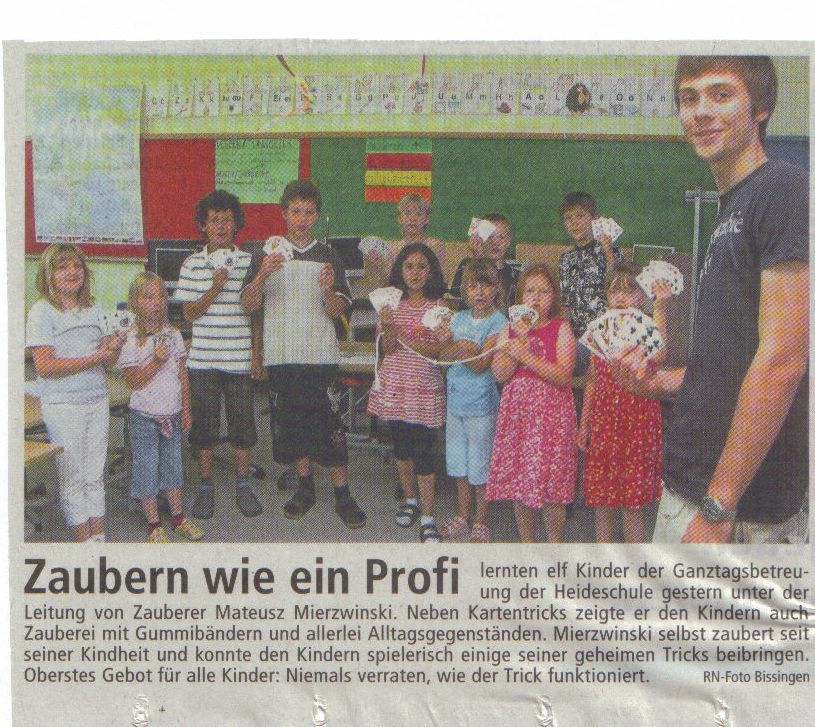 Zeitungsartikel: Zaubern wie ein Profi
