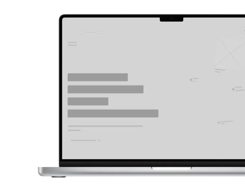 Wireframe desktop du site NORTH