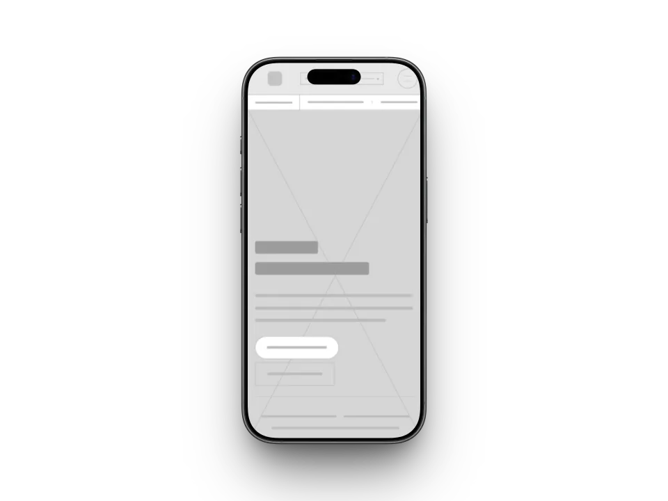 Wireframe mobile du site Solstice