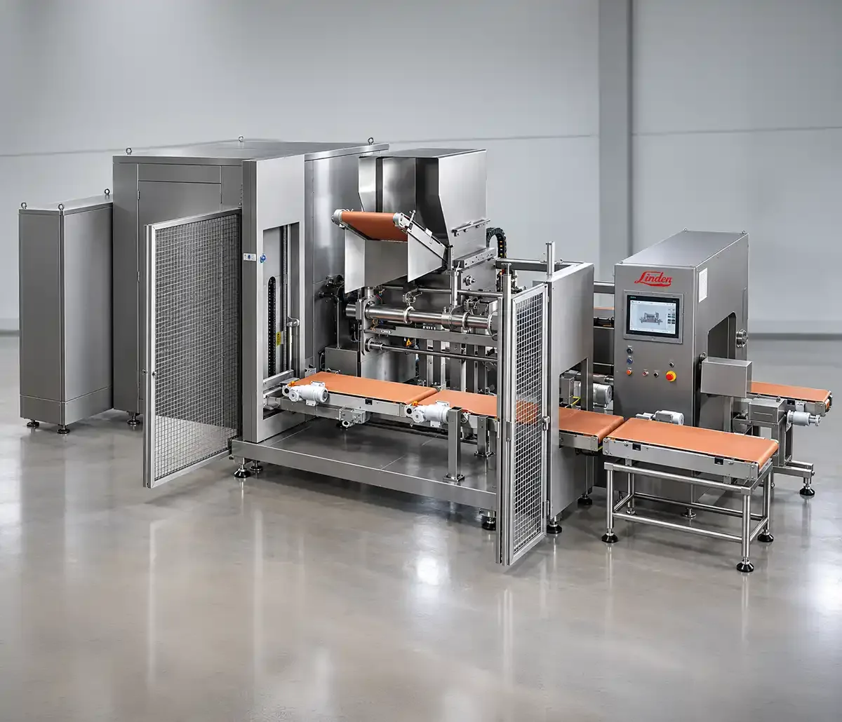 Linden Sonderanlage als Komplettsystem mit Förderband in einer Produktionshalle