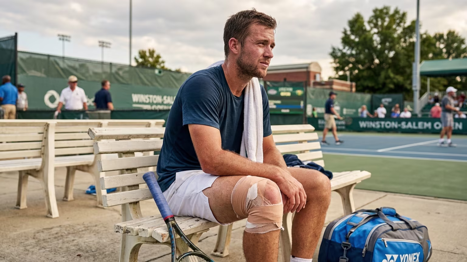 Heavily Taped Knee at Winston-Salem Open Raises Questions About Playing Through Joint Issues