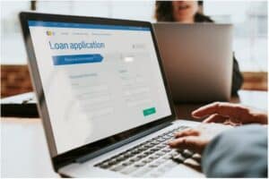 loan application on computer