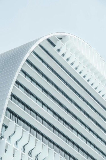 Curved building facade