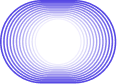 Blue circular pattern with evenly spaced lines forming an elliptical spiral around a black center.