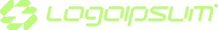 Logo Ipsum brand name with stylized green geometric S symbol.