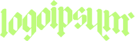 Stylized text logo that reads 'logoipsum' in yellow-green gothic font.