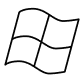 Windows logo with four wavy panes in a square formation.
