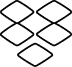 Black Dropbox logo with connected diamond shapes arranged in a box pattern.
