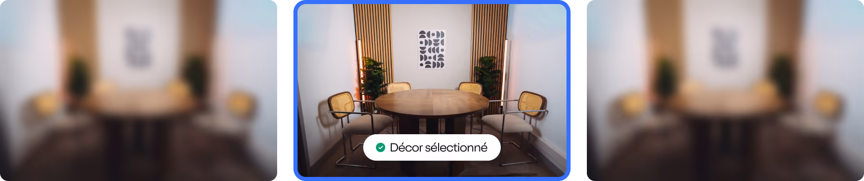 Aperçu des trois décors modulables du studio Azurpod avec sélection