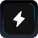 White lightning bolt icon on a dark rounded square background.
