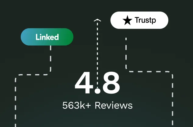 Rating 4.8 with over 563k reviews from logos.