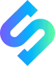 Graphic of an abstract blue and green gradient icon with three parallel horizontal bars.