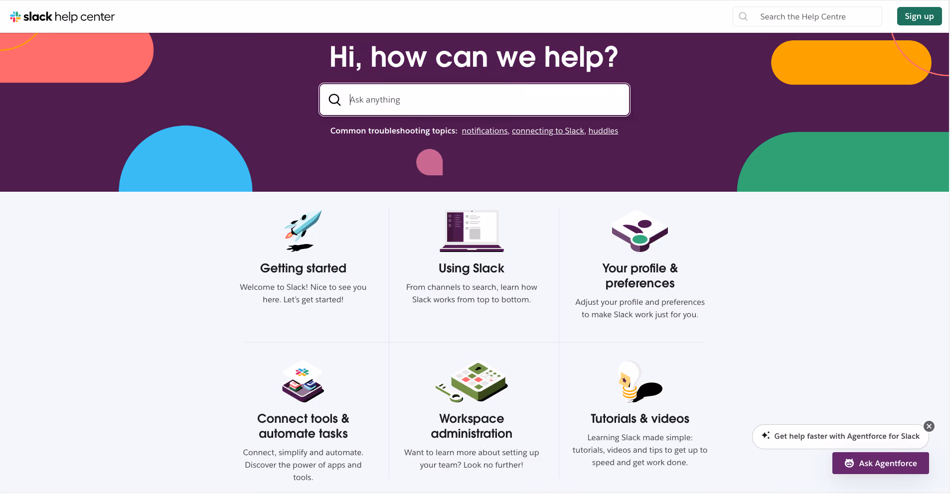Slack Customer Self-Service Example