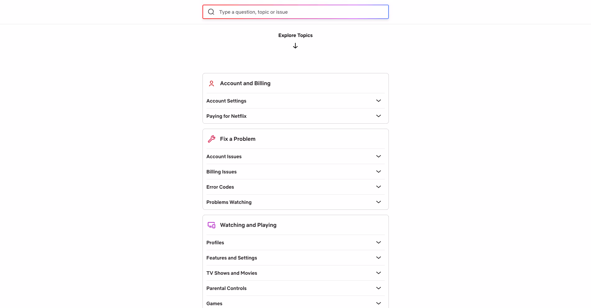 Netflix Customer Self-Service Example