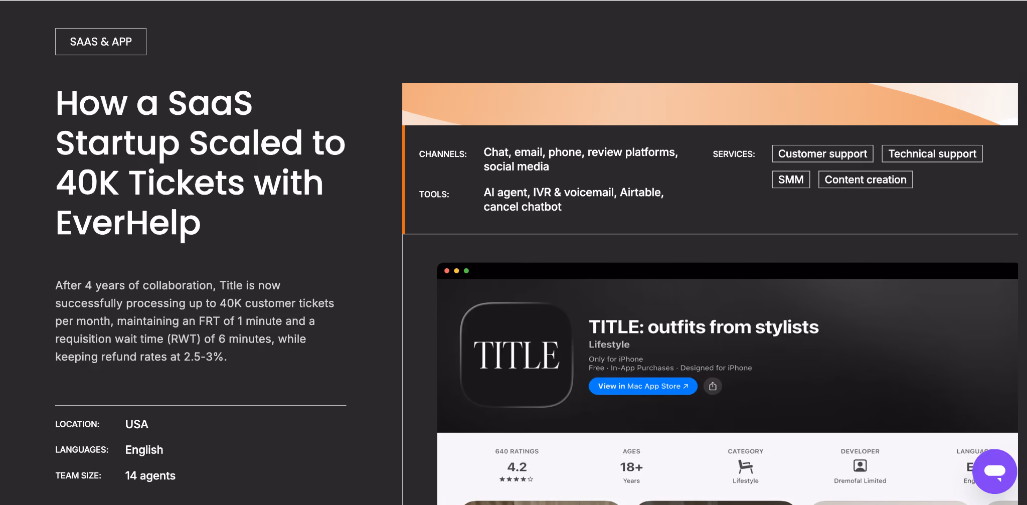 SaaS – styling app ai customer service agent