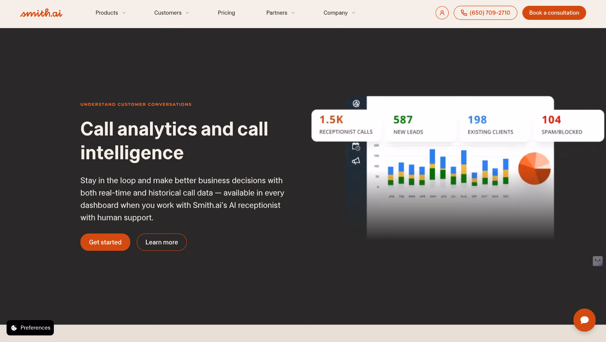 Smith.ai home page screenshot