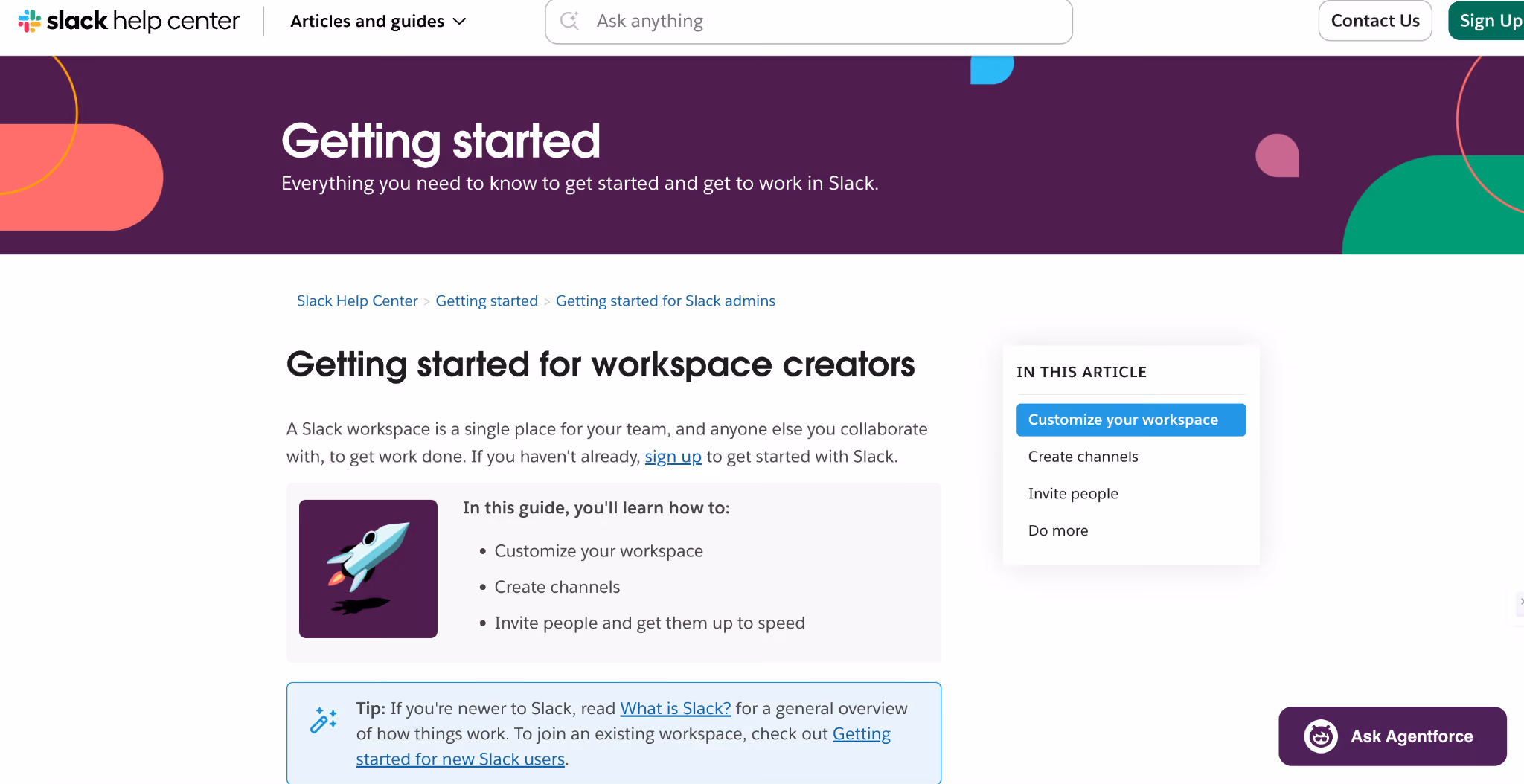 slack customer support onboarding