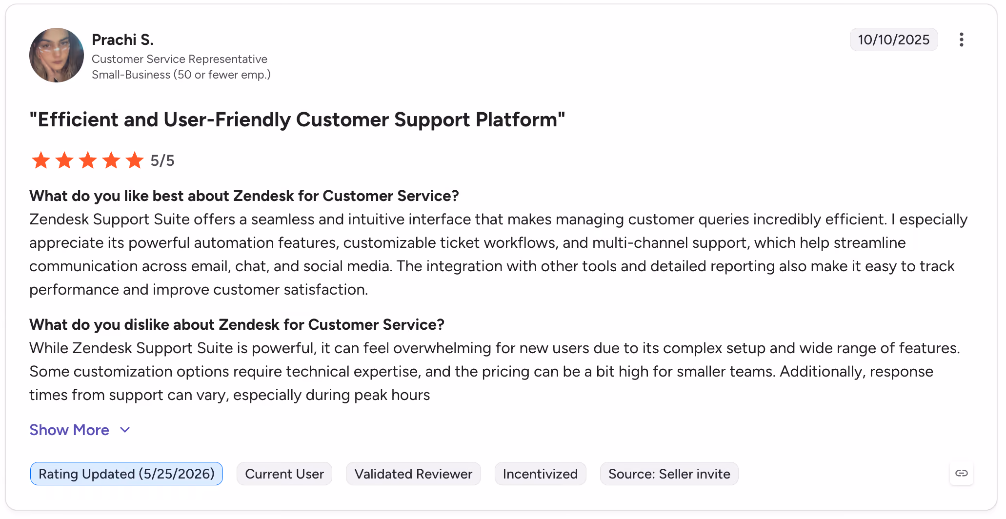 g2 review snapshot zendesk positive