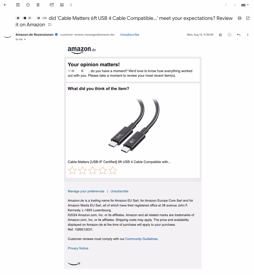 Amazon customer reviews