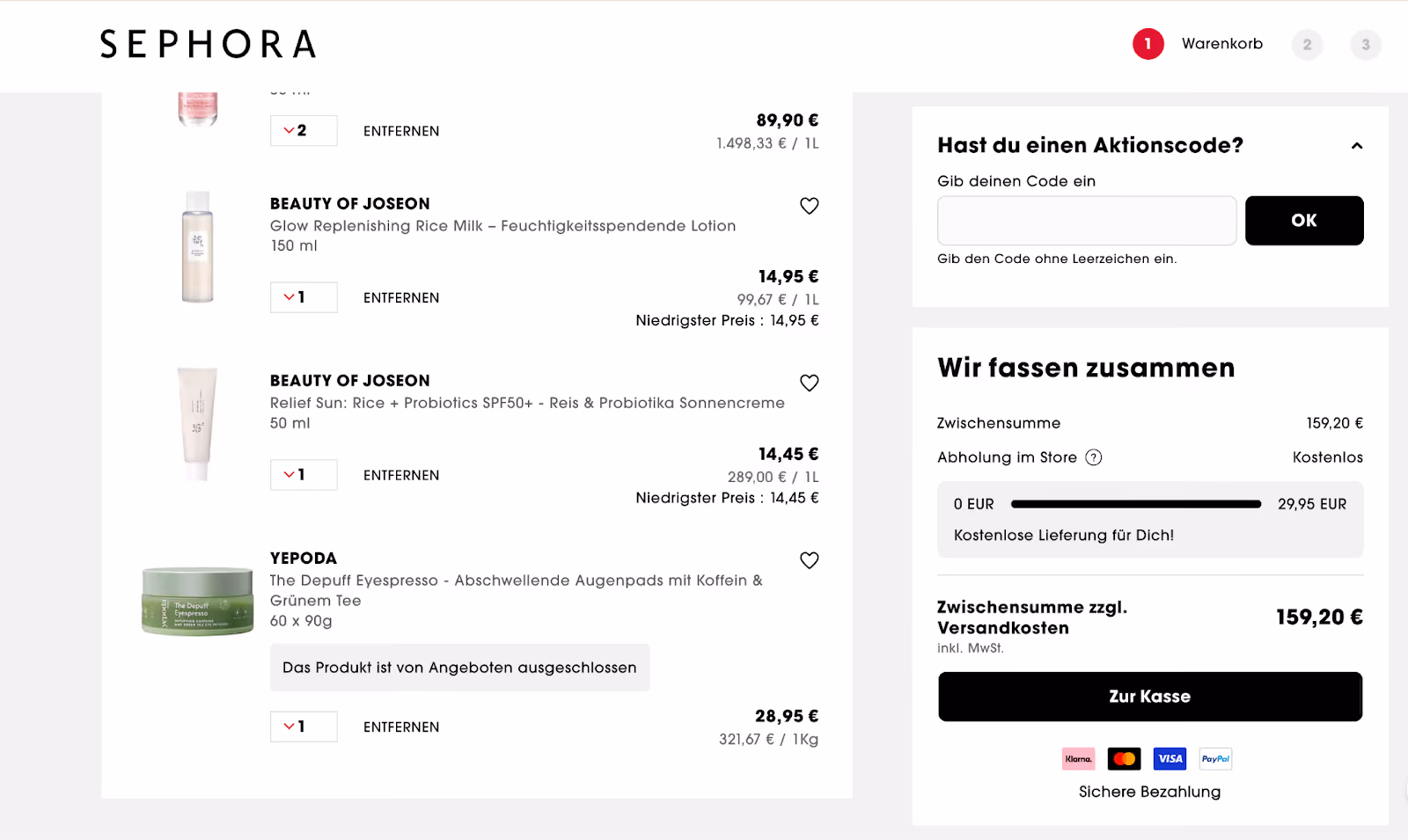 Sephora: Persistent Cart