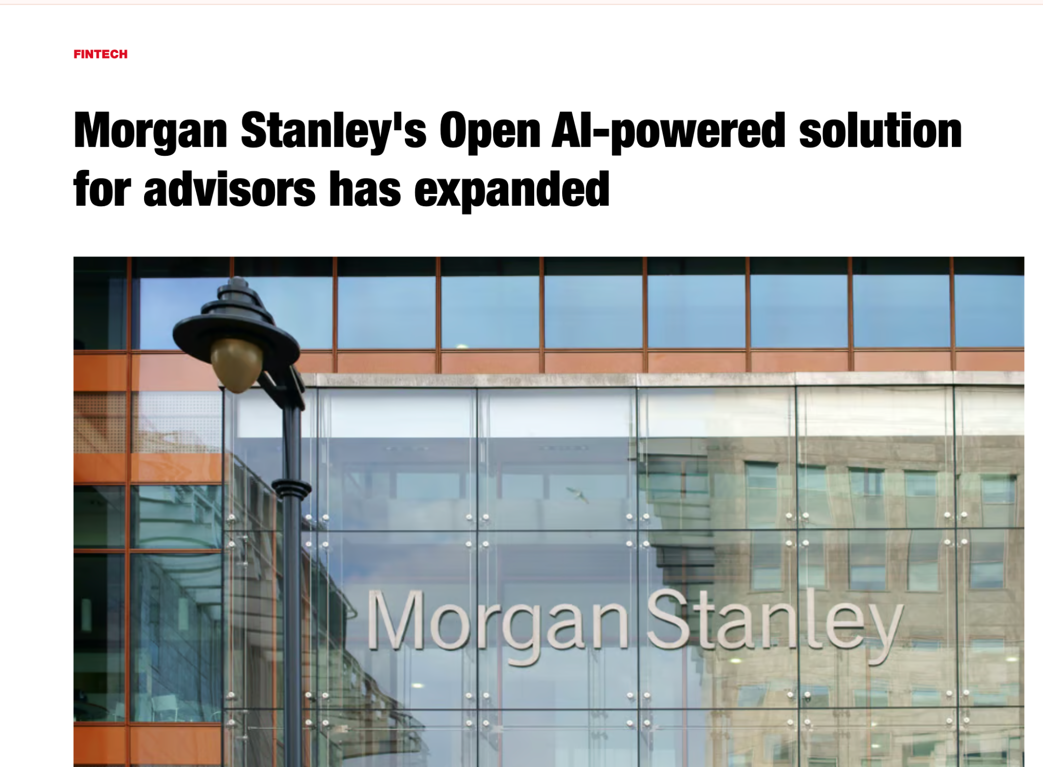 Investment News on AI @ Morgan Stanley Assistant