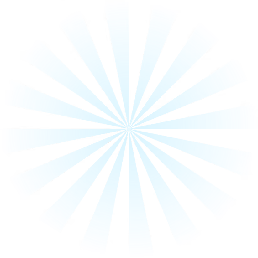 Radial pattern of blue tapered rays emanating from a central point on a transparent background.