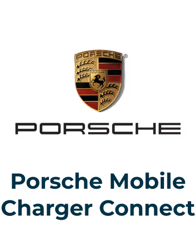 Porsche logo above the text 'Porsche Mobile Charger Connect' on a black background.