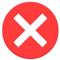 White X icon inside a red circle representing a close or cancel button.