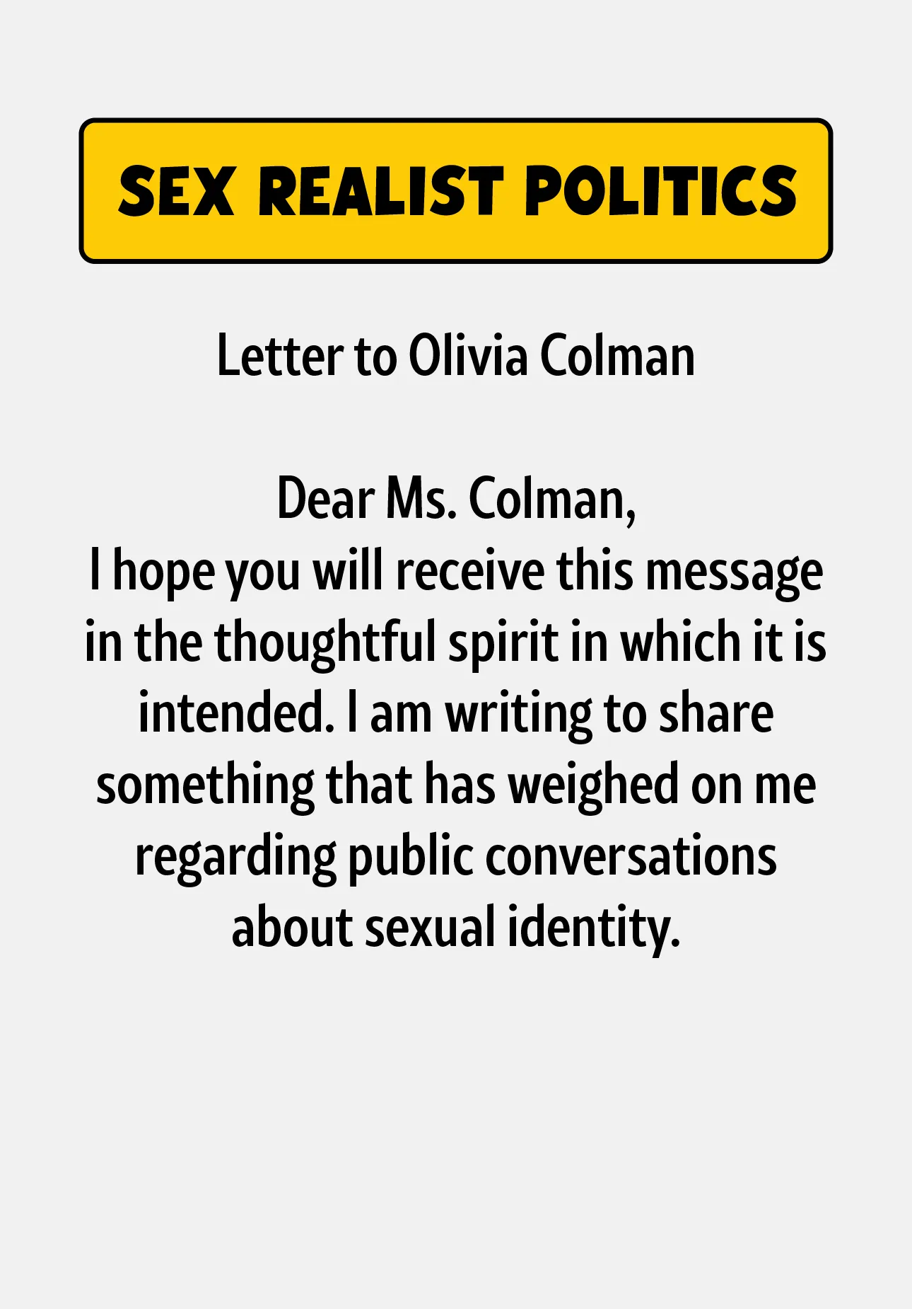 Fantastic Lesbian Letter to Olivia Colman