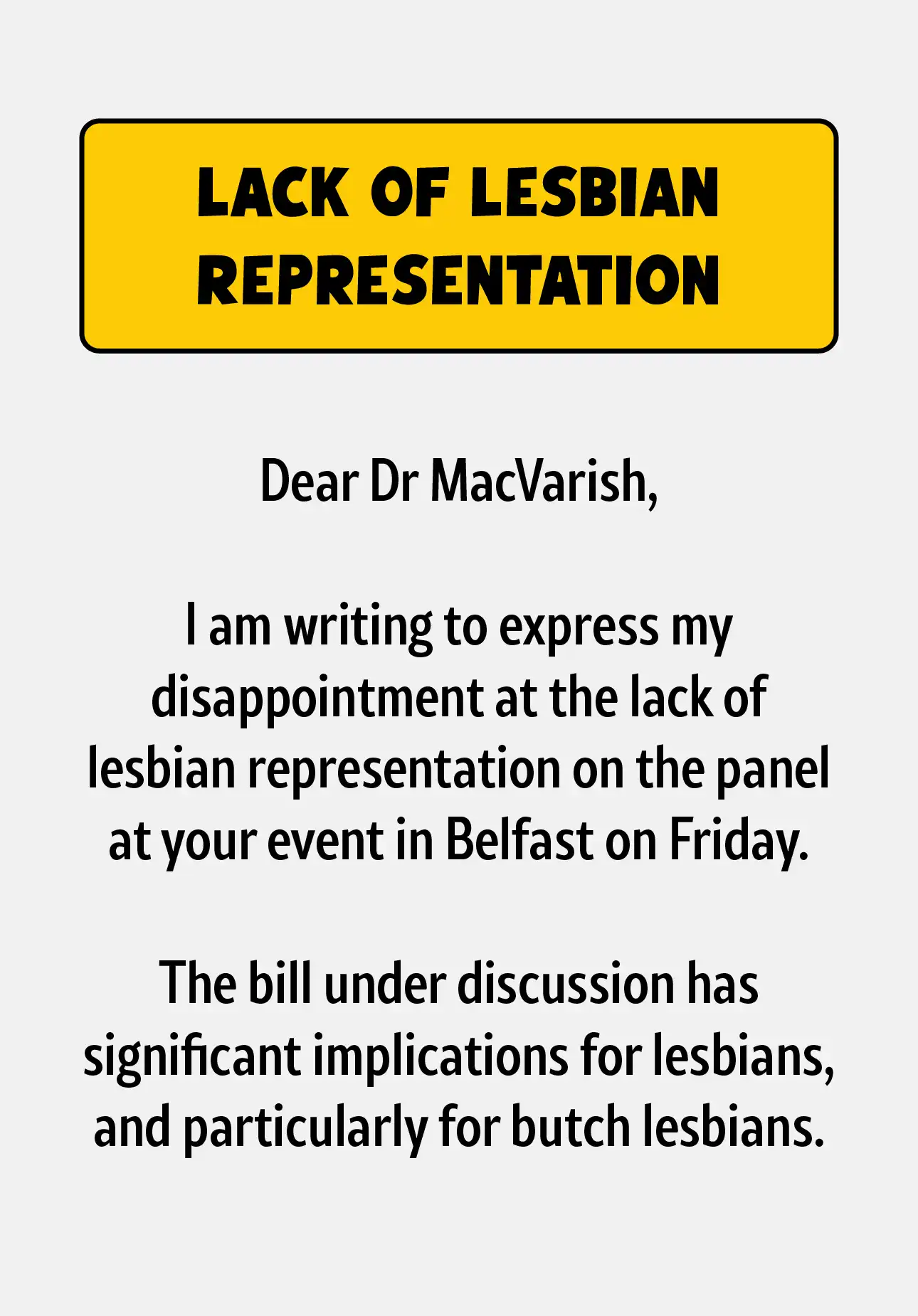 Lack of lesbian representation