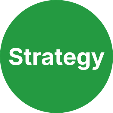 Circular icon labeled "Strategy"