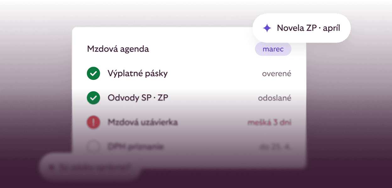 Bojím sa DÚ a mzdové uzávierky meškajú