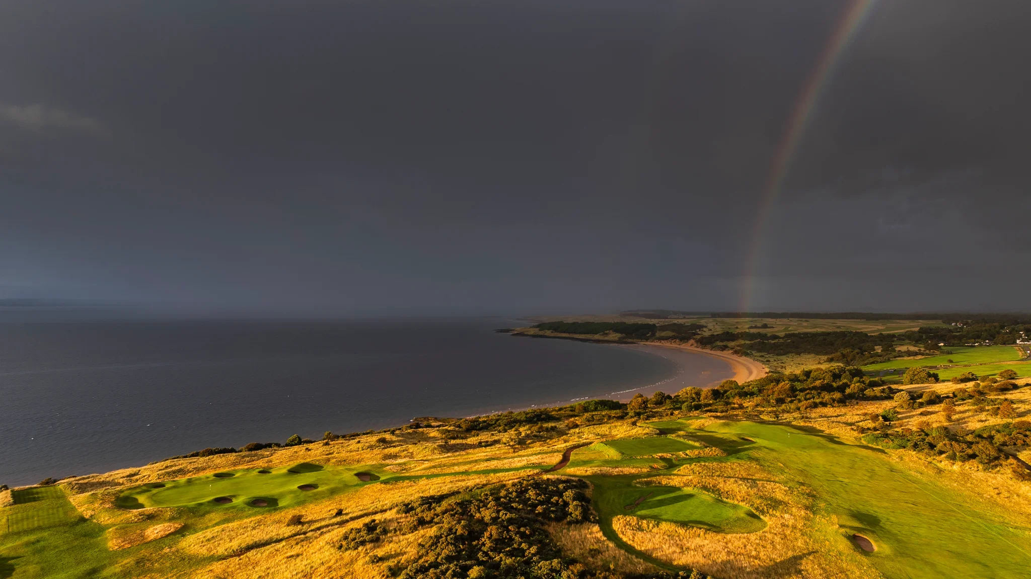Seaside green at golden hour