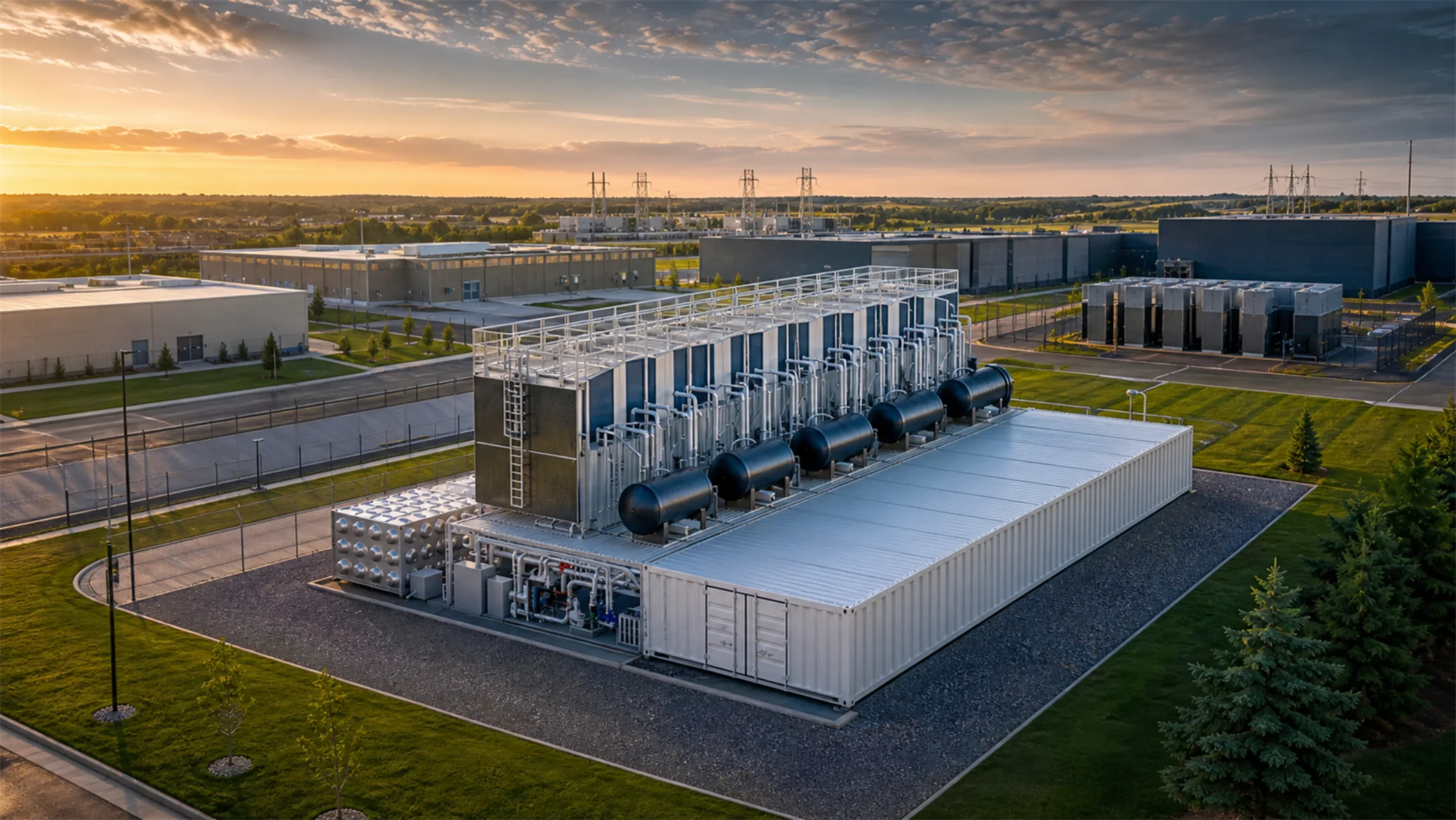 Containerized data center cluster deployed in a cloud service park