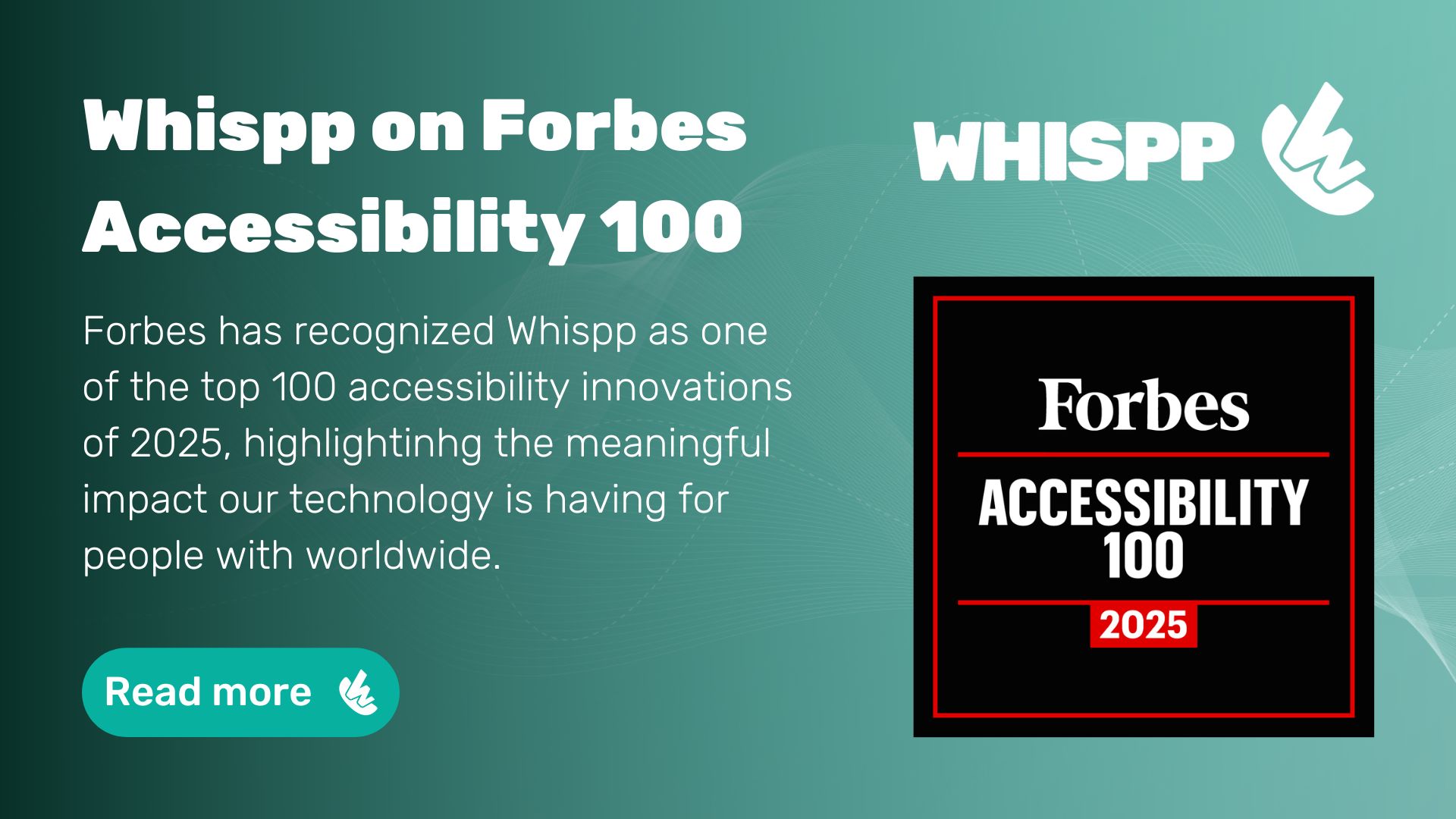 Whispp on Forbes Accessability 100