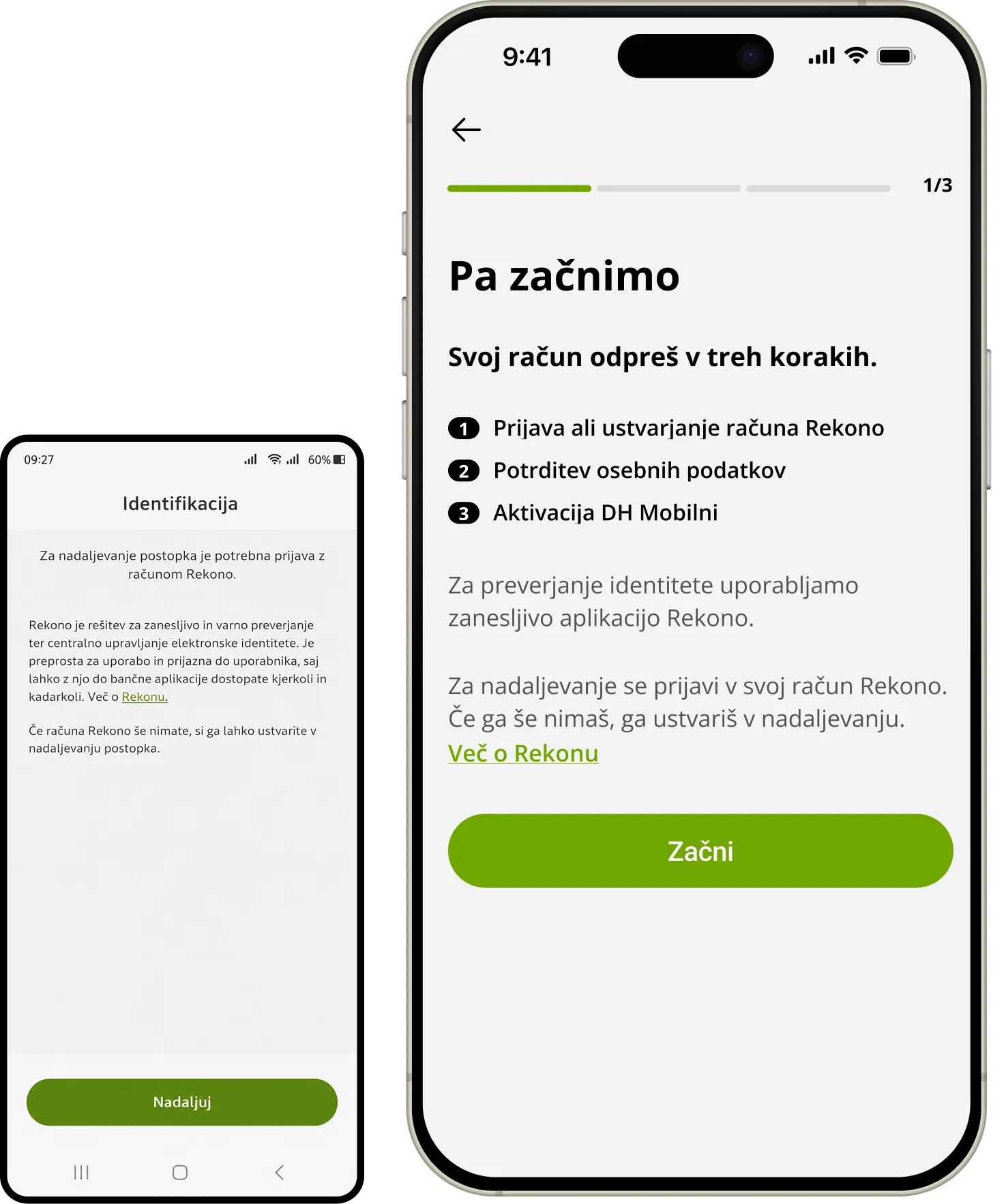 DH Mobilni: predlog oblikovanja zaslona aplikacije