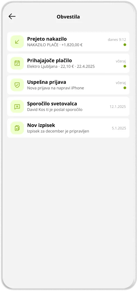 DH Mobilni: predlog prenovljenega zaslona aplikacije