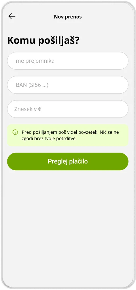 DH Mobilni: predlog prenovljenega zaslona aplikacije