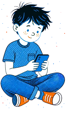 Ilustracija dečka s tablico