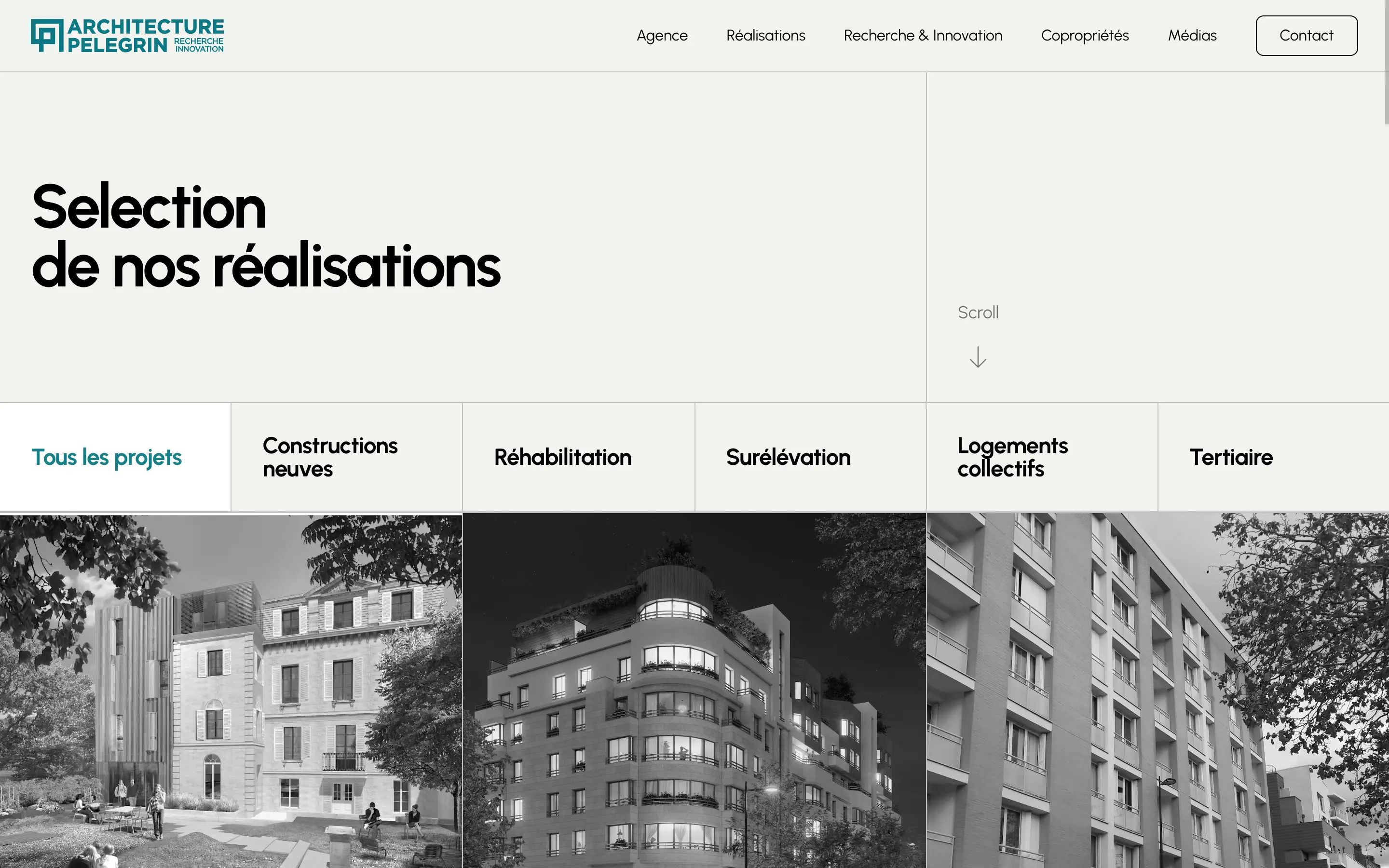 Portfolio du site Architecture Pélegrin filtré par typologie : construction neuve, réhabilitation, surélévation