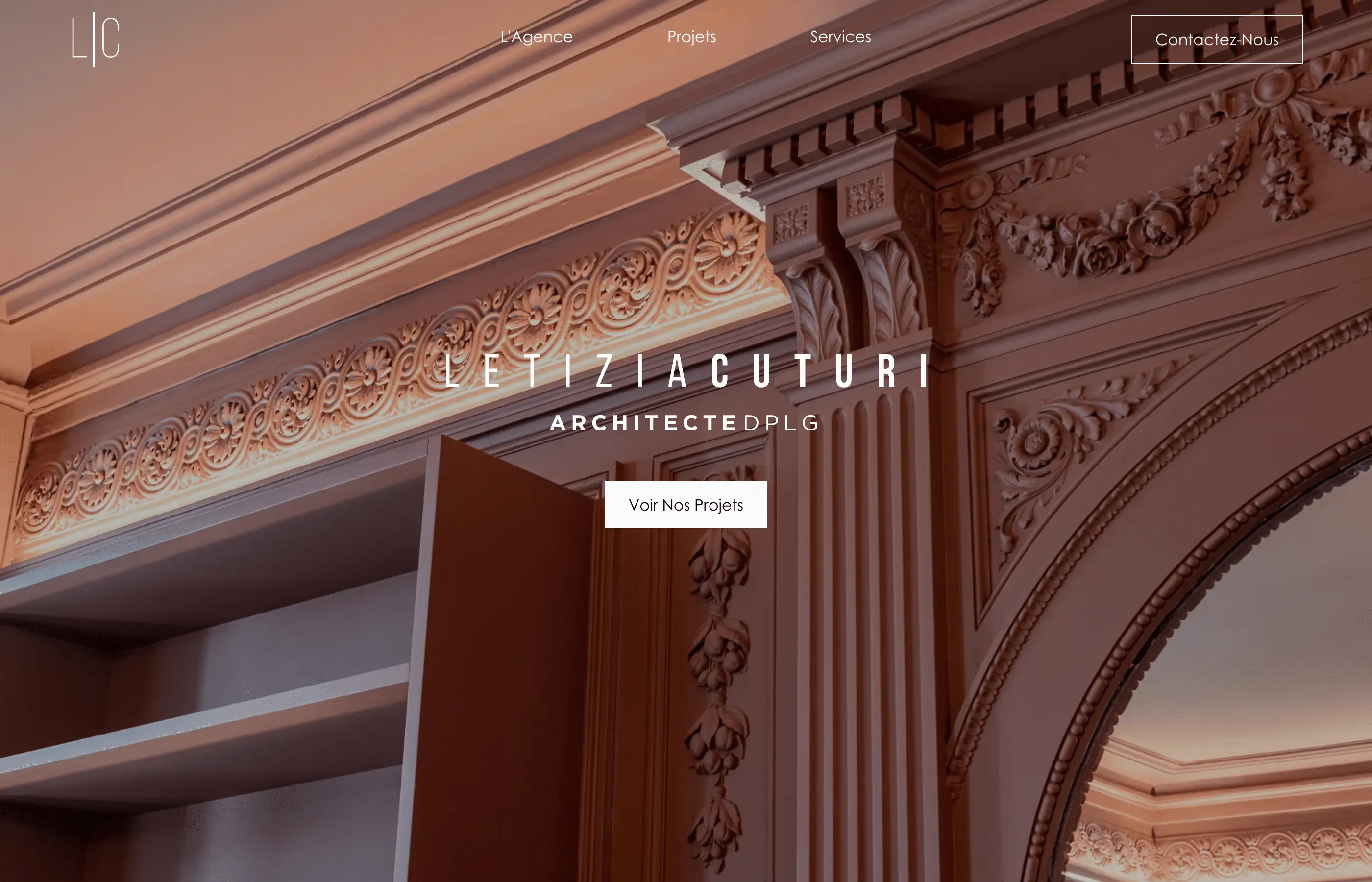 Aperçu du site de Letizia Cuturi refait sous Webflow, architecte indépendante à Bordeaux