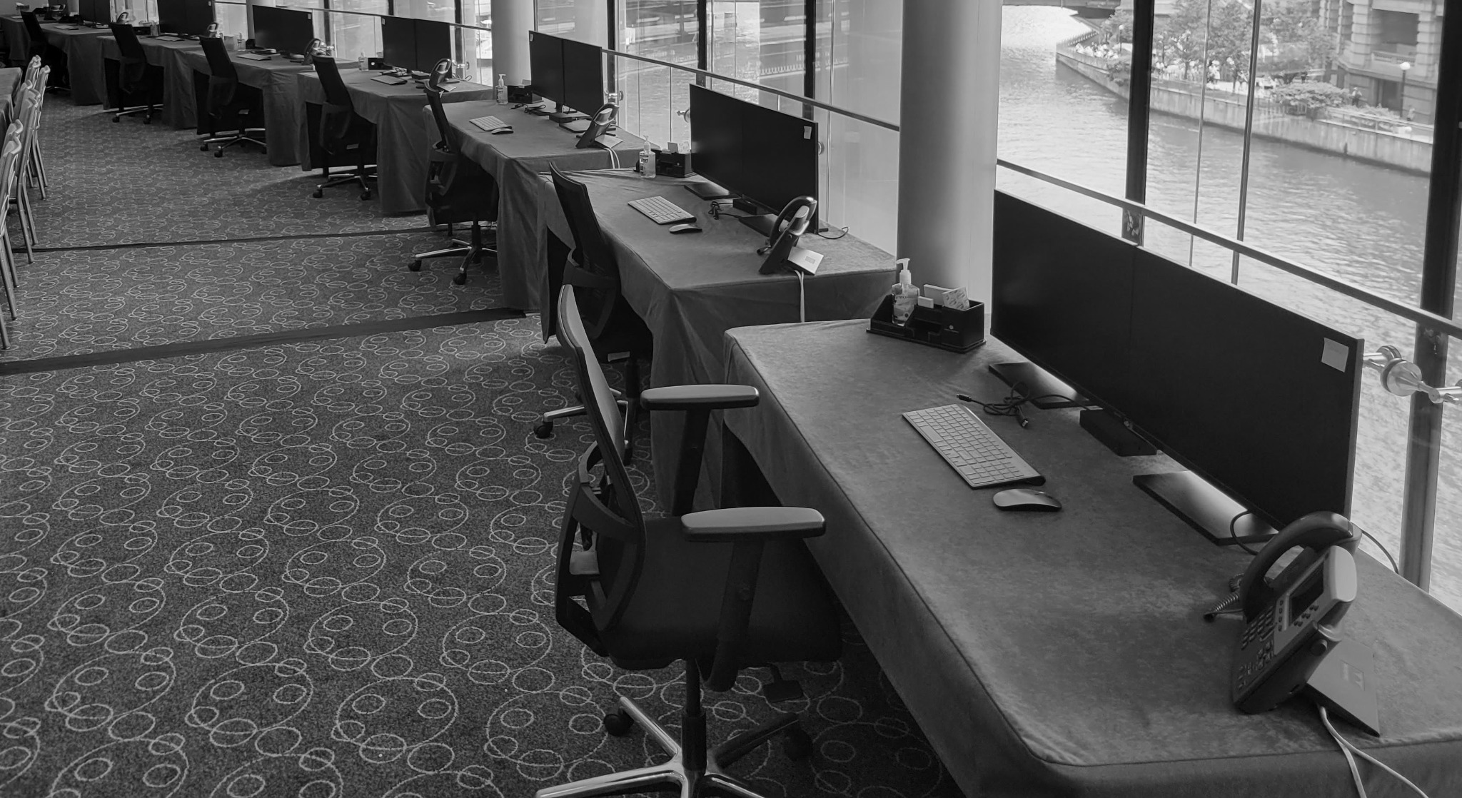 Complete Hogan trial war room setup with equipment and technology