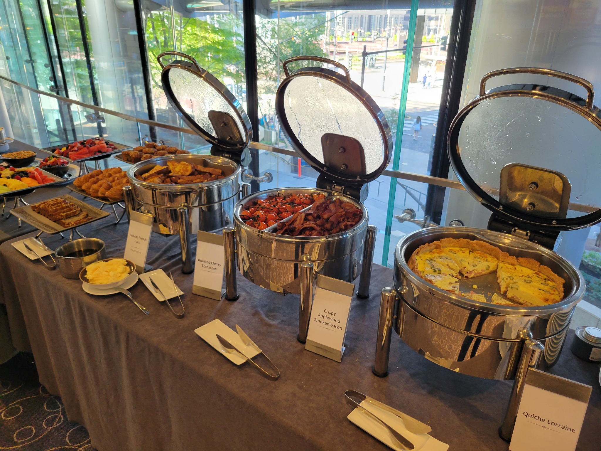 Catering, snacks, and beverages prepared for a trial team