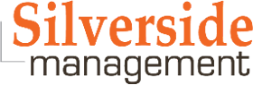 Silverside management logo with the word 'Silverside' in large orange letters and 'management' in smaller black letters beneath it.