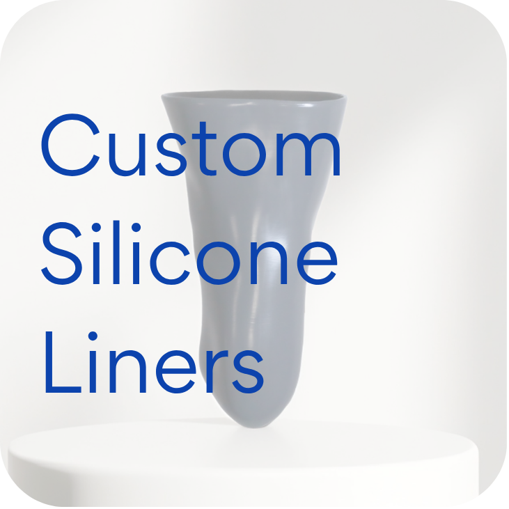 Gray custom silicone liner with text Custom Silicone Liners on white background.
