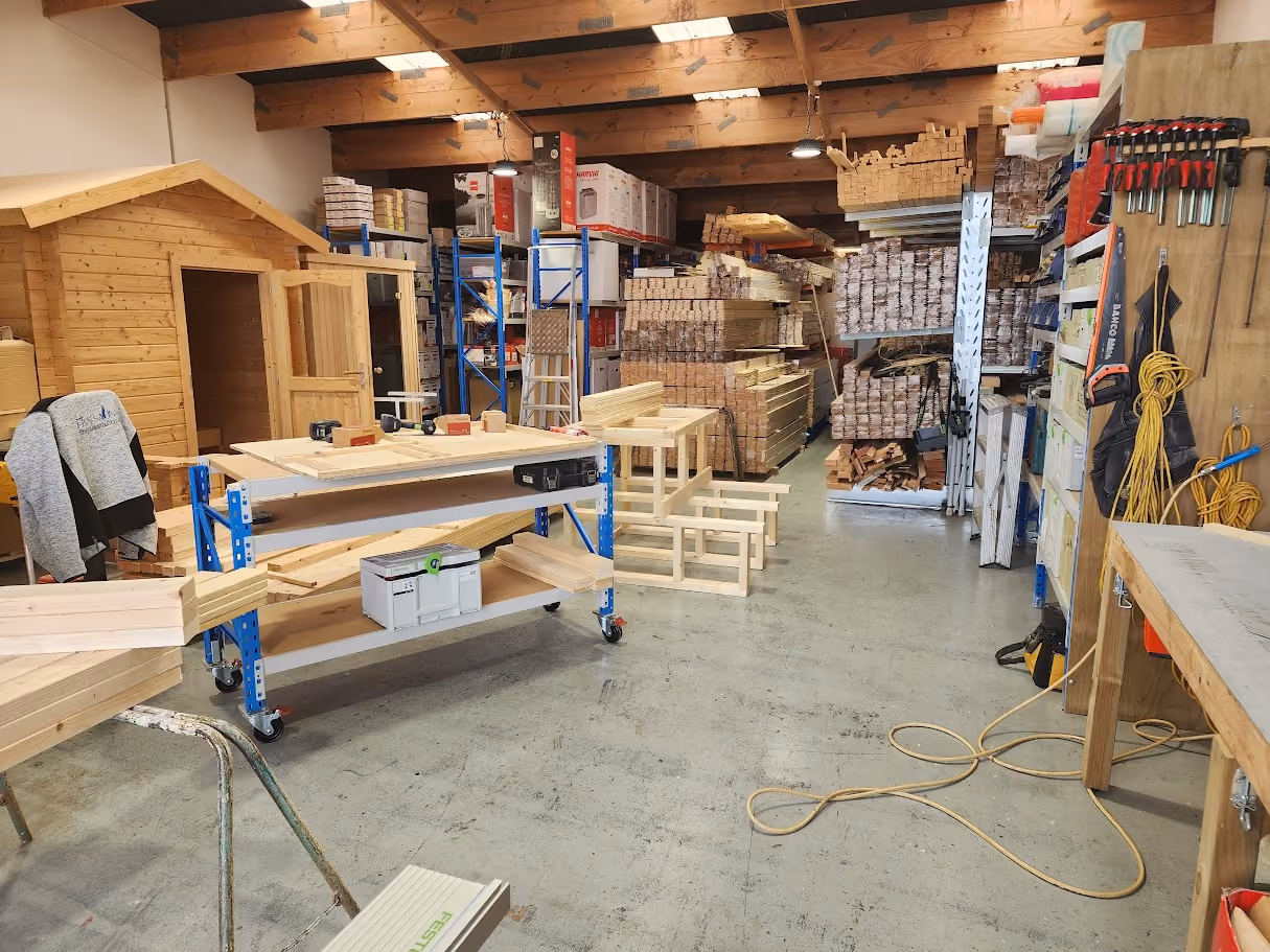FinnSauna workshop in Auckland where saunas are built by hand