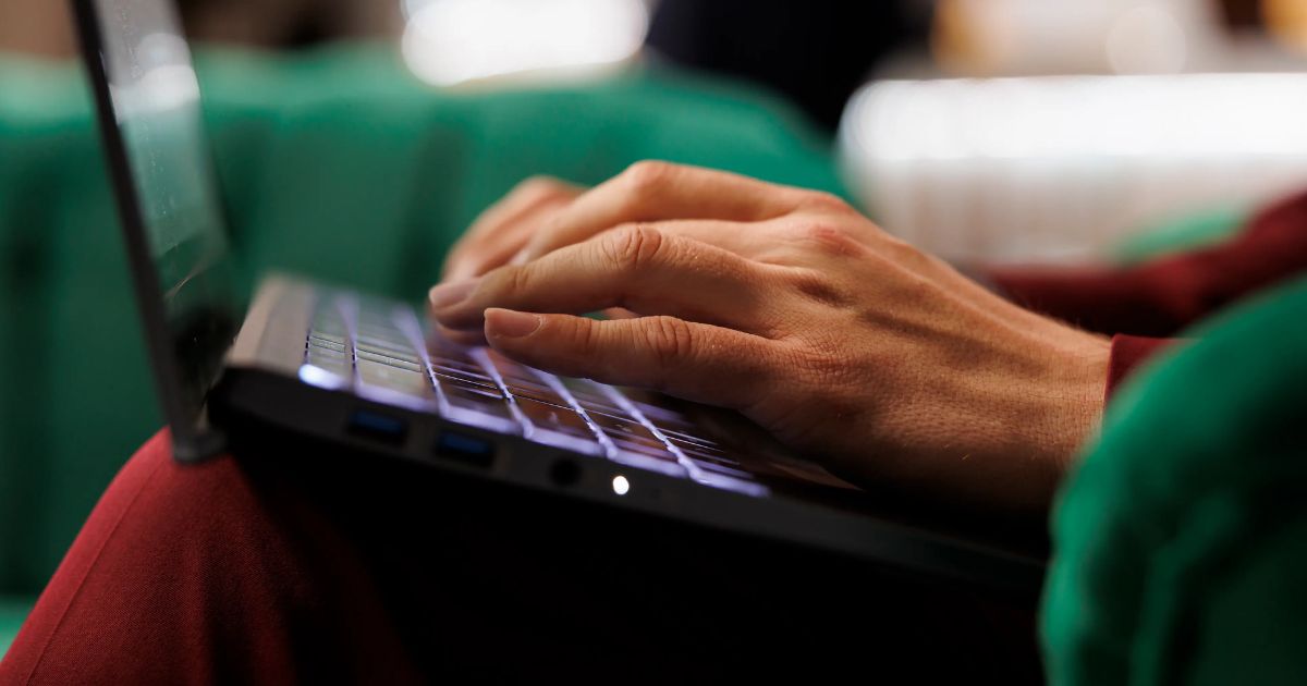 Person working on laptop