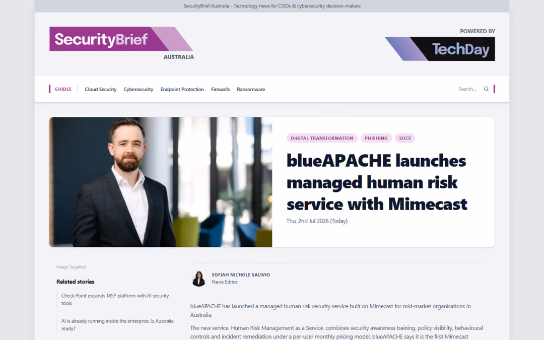 blueAPACHE launches managed human risk service with Mimecast